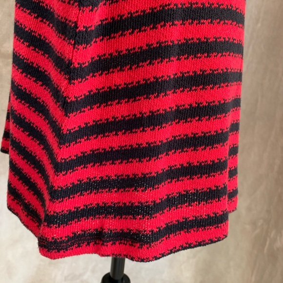 INTRO. Turtleneck Tunic Sweater Red & Black Striped NEW XLarge - Picture 9 of 15
